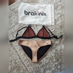 NWT Brakinis Rose Gold Bikini With Original Bag